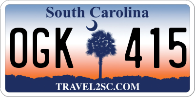 SC license plate OGK415