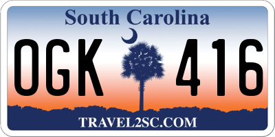 SC license plate OGK416