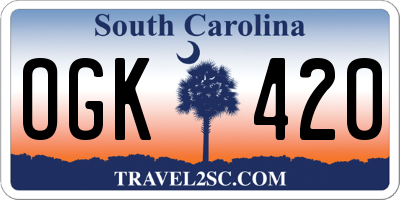 SC license plate OGK420