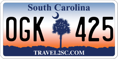 SC license plate OGK425