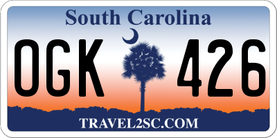 SC license plate OGK426