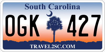 SC license plate OGK427