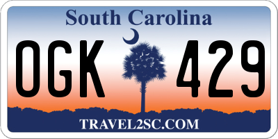 SC license plate OGK429