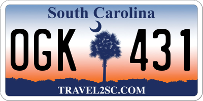 SC license plate OGK431