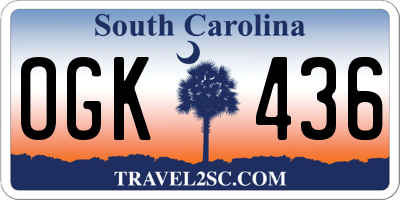 SC license plate OGK436