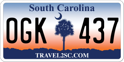 SC license plate OGK437