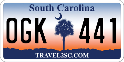 SC license plate OGK441