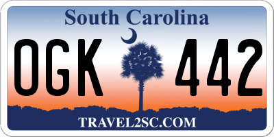 SC license plate OGK442