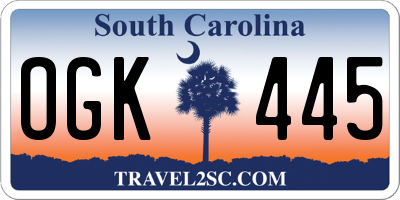 SC license plate OGK445