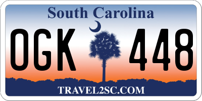SC license plate OGK448