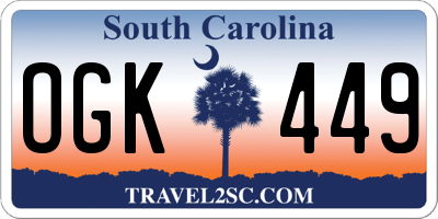 SC license plate OGK449