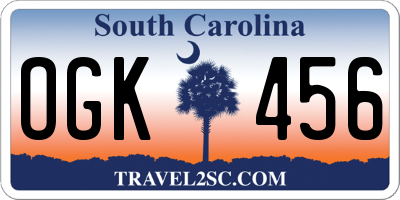 SC license plate OGK456