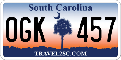 SC license plate OGK457