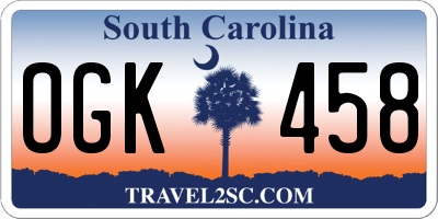SC license plate OGK458