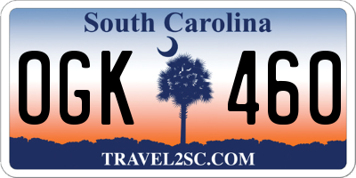 SC license plate OGK460