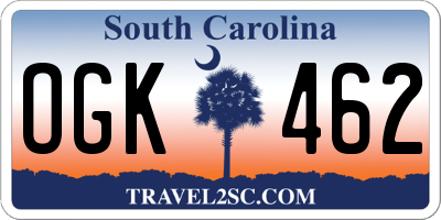 SC license plate OGK462