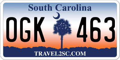 SC license plate OGK463