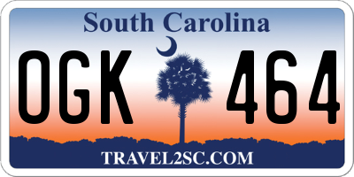 SC license plate OGK464