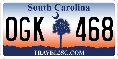 SC license plate OGK468