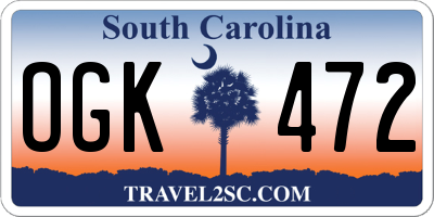 SC license plate OGK472