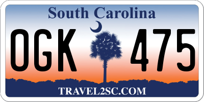 SC license plate OGK475