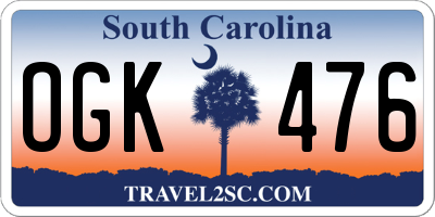 SC license plate OGK476