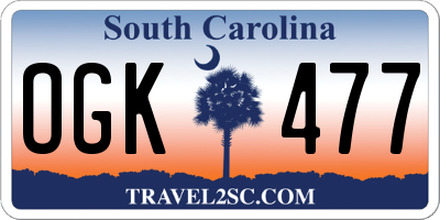 SC license plate OGK477