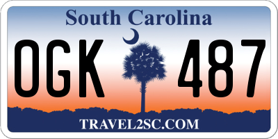 SC license plate OGK487