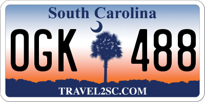 SC license plate OGK488