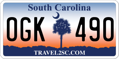 SC license plate OGK490