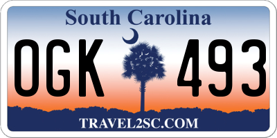 SC license plate OGK493