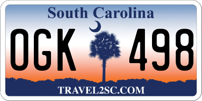 SC license plate OGK498