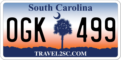SC license plate OGK499