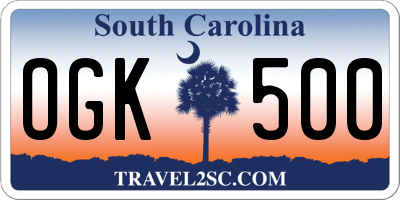 SC license plate OGK500