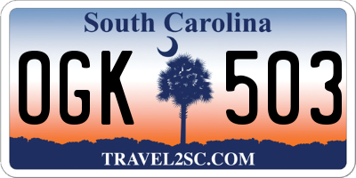 SC license plate OGK503