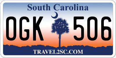 SC license plate OGK506