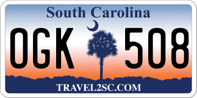 SC license plate OGK508
