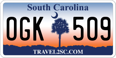 SC license plate OGK509