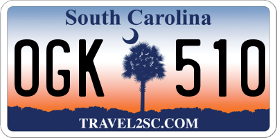 SC license plate OGK510