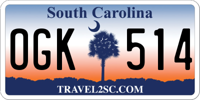 SC license plate OGK514