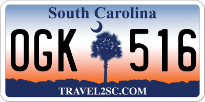 SC license plate OGK516