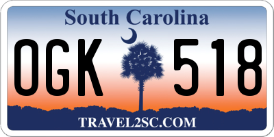 SC license plate OGK518