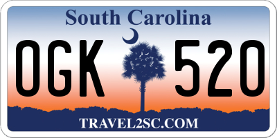 SC license plate OGK520