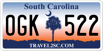 SC license plate OGK522