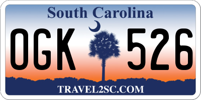 SC license plate OGK526