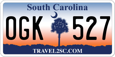 SC license plate OGK527