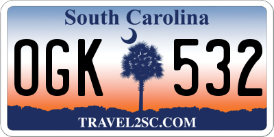 SC license plate OGK532