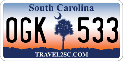 SC license plate OGK533