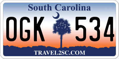 SC license plate OGK534