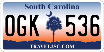 SC license plate OGK536